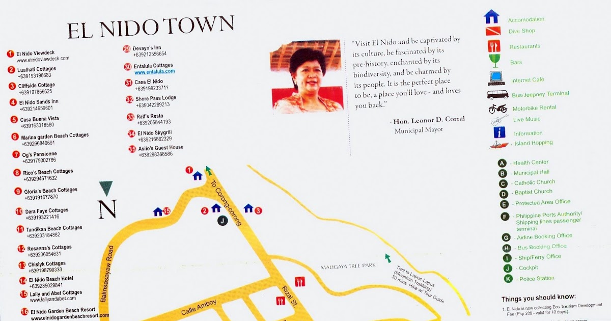 The Budget Traveller Philippines Map of El Nido, Palawan Philippines
